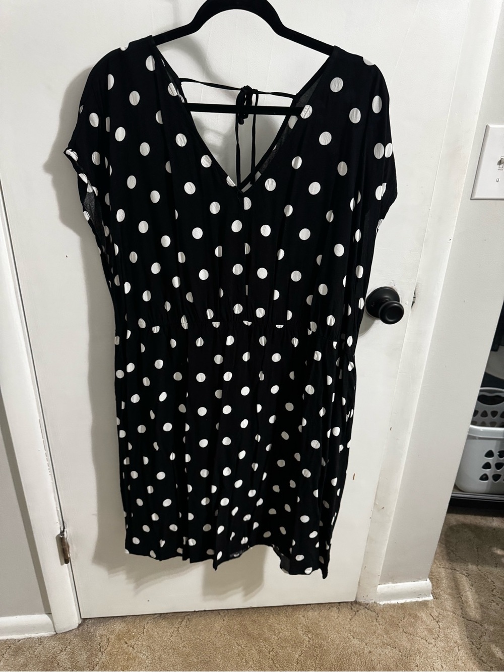 Ava & Viv Black and White Polka Dot Mini Dress